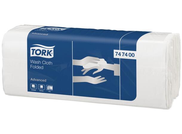 Vaskeklut TORK Advance 25x19 hvit (120) Tekstilliknende og svært myk vaskeklut 